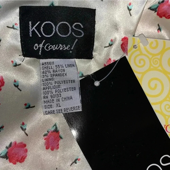 NEW Koos of Course Butter Yellow Linen Blend Blazer Jacket XL Artsy QUIRKY QVC - Picture 7 of 7